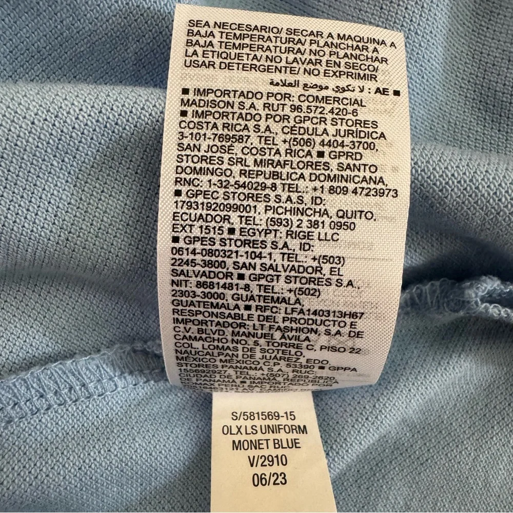 Old Navy Uniform Pique Long Sleeves Polo Shirt for Girls in Light Blue